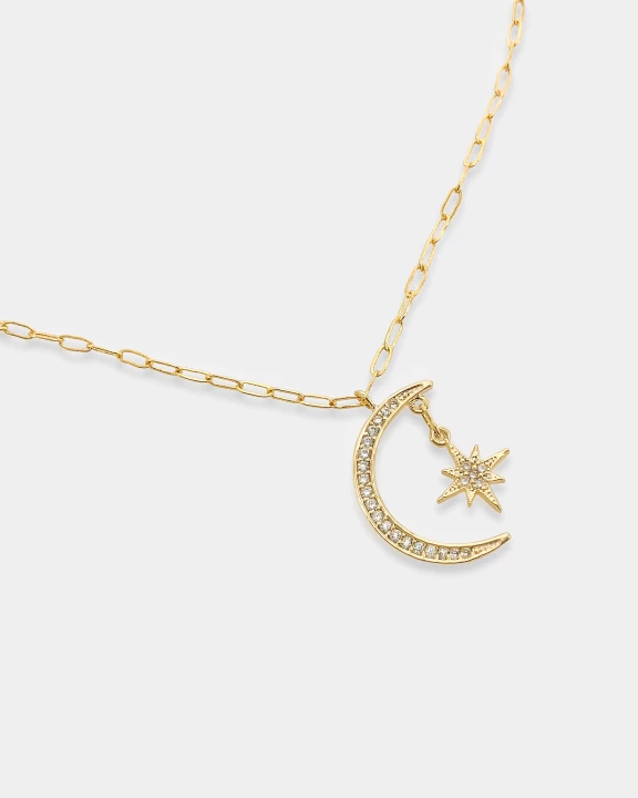 Dainty Moon & Star Necklace