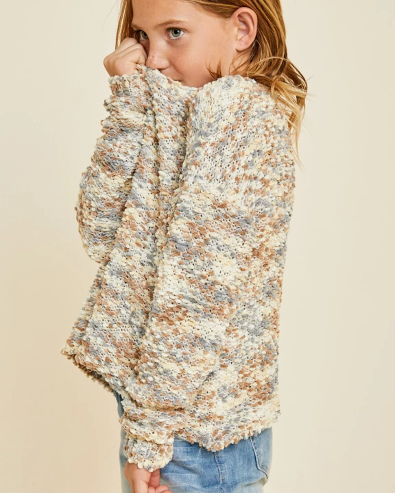 Girls Textured Cropped Sweater Top