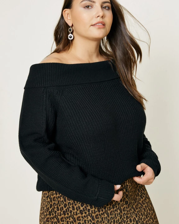 Plus Off-Shoulder Sweater Top