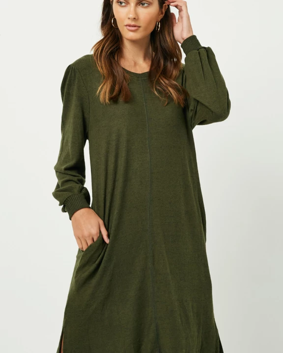 Womens Soft Brushed Knit T Shirt Dress