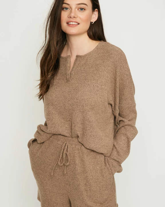 Womens Ribbed Knit Shorts