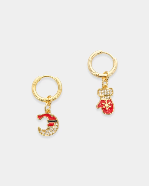 Holiday Moon & Mitten Earrings