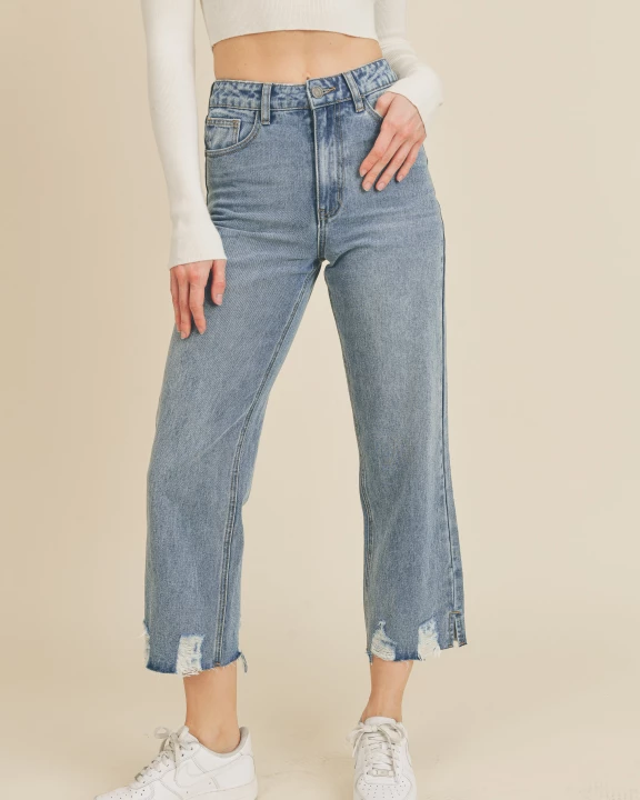 Split Hem Straight Jeans