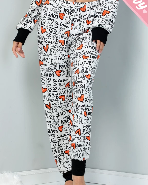 Curvy Heart Print Pants