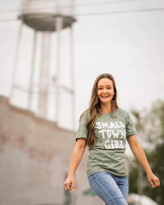 "Small Town Girl" Graphic Tee in Sage