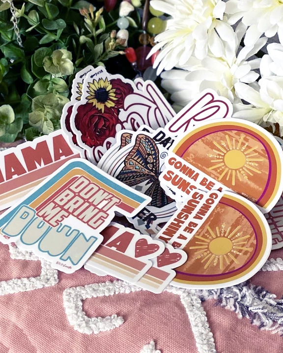 Retro Style Vinyl Sticker Decal Bundle (50 assorted)