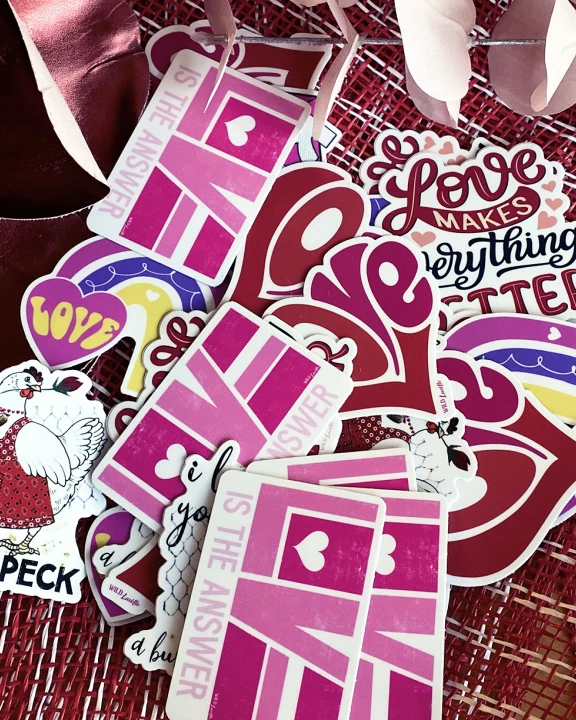 Love Themed Vinyl Sticker Bundle (50 assorted)