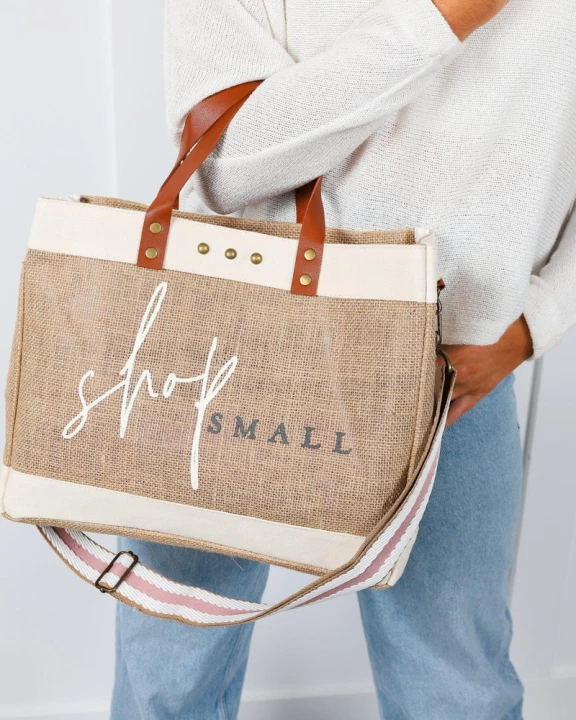 Shop Small Jute Crossbody Tote