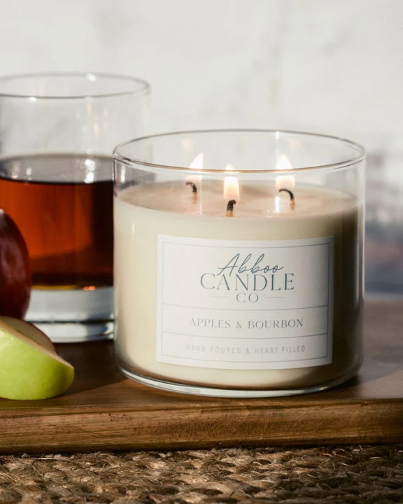 Apples and Bourbon 3-Wick Soy Candle