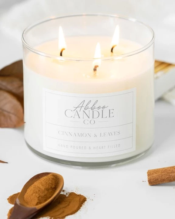 Cinnamon and Leaves 3-Wick Soy Candle