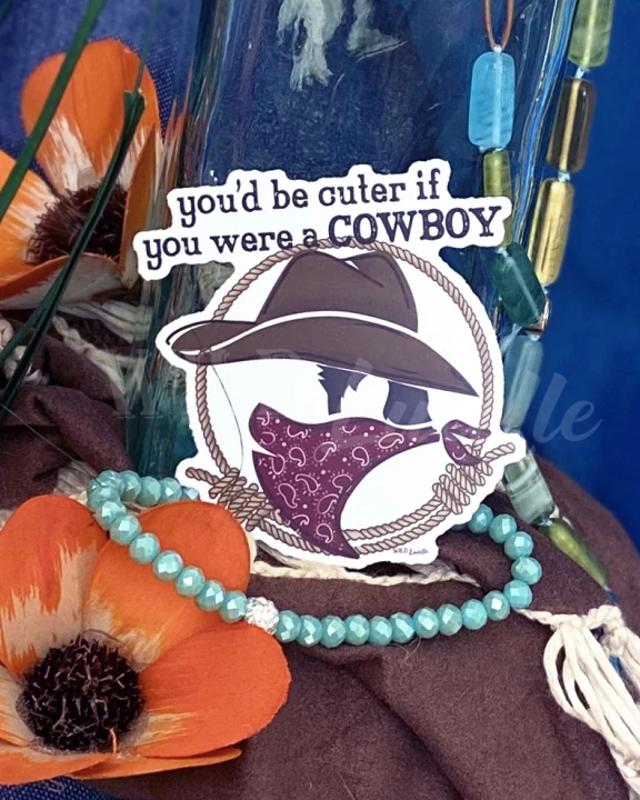 You'd Be Cuter If You Were a Cowboy - Western Vinyl Sticker Decals