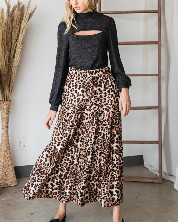 LEOPARD MAXI SKIRT