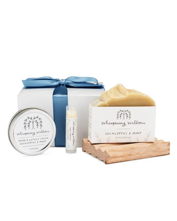 Eucalyptus & Mint Gift Box (Blue Ribbon)
