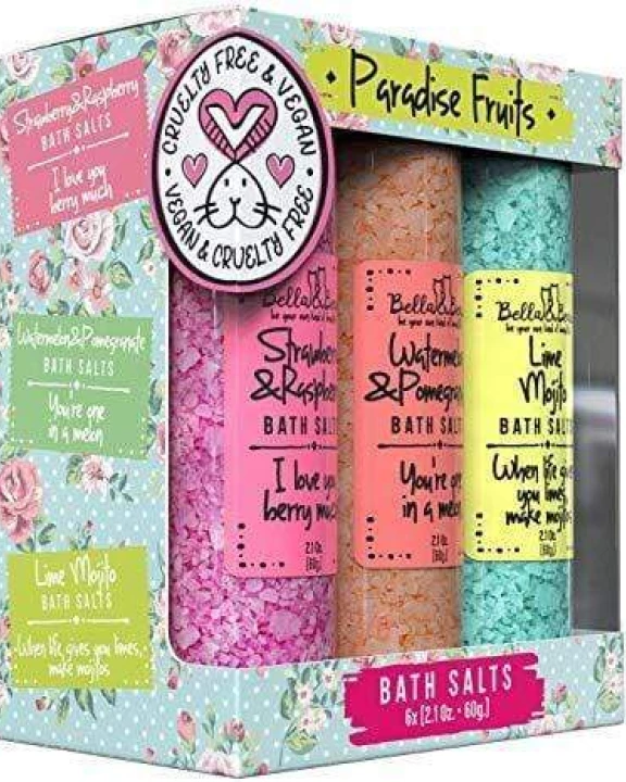 Paradise Fruits Bath Salts Gift Set 6 x 2oz Minis