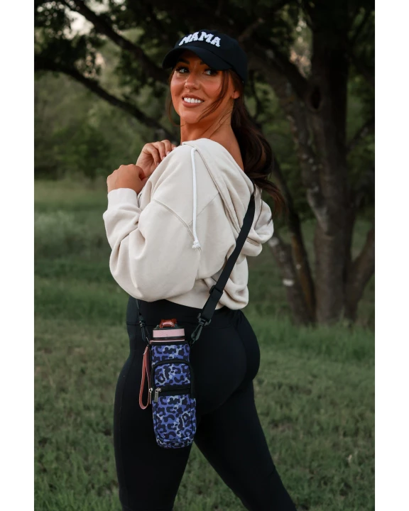 Ready to Ship | Purple Leopard Motivational Water Bottle Cover