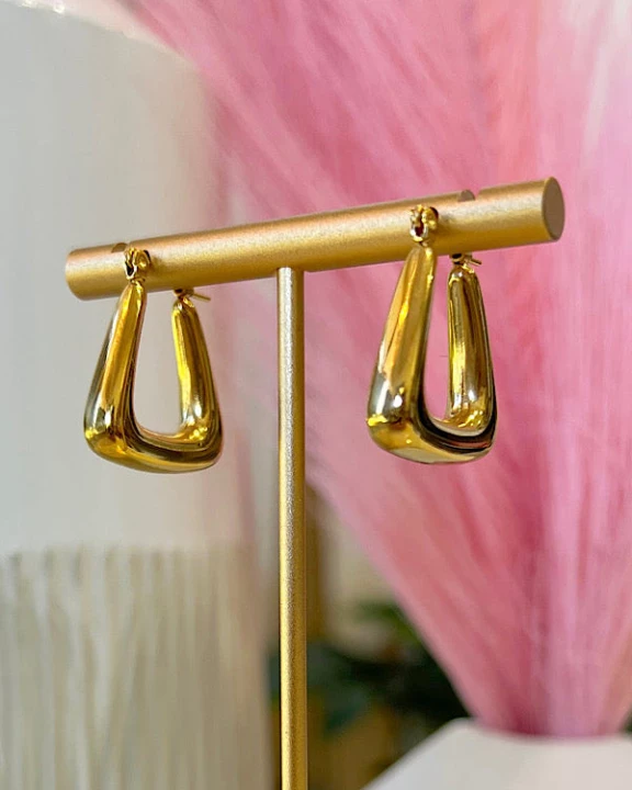 Natural Elements Triangle Gold Earrings
