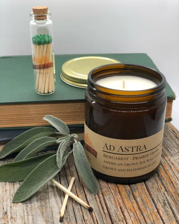 Ad Astra Soy Wax Candle | 9 oz Amber Apothecary Jar