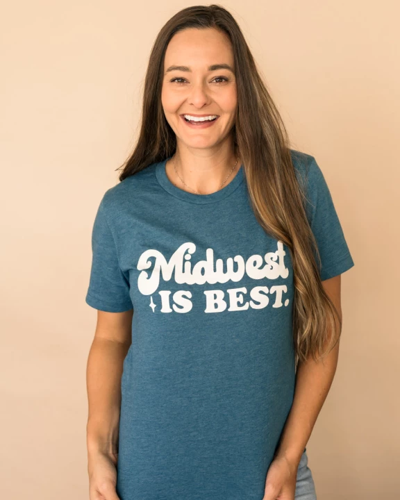 Midwest is Best Graphic Tee in Dark Teal | Sizes S-3X