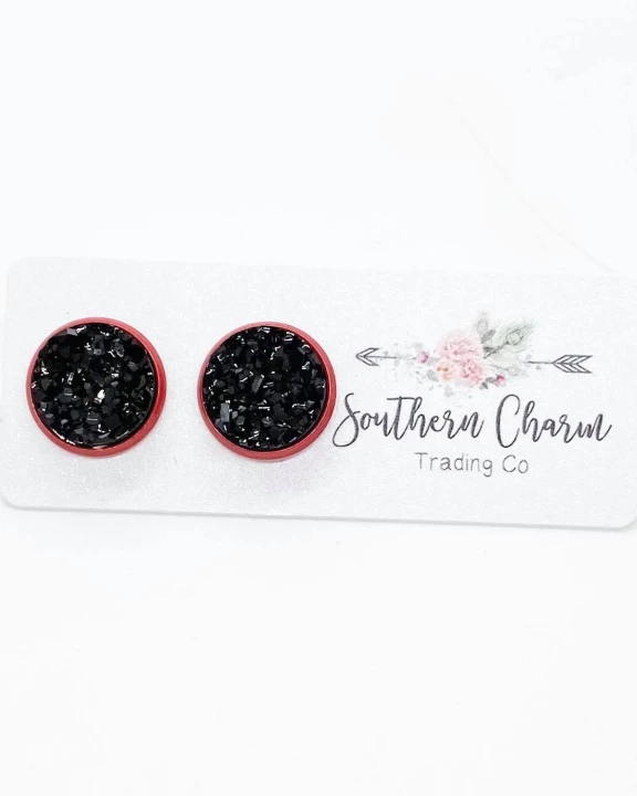 12mm Black in Red Settings