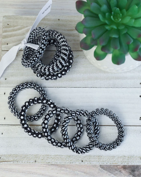 Large Lauren Lane Hair Coils Black and White