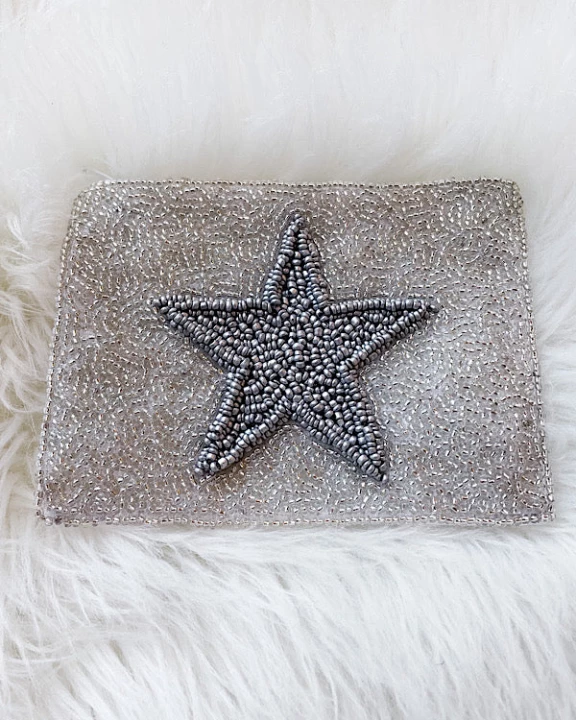 You're A Star Silver Beaded Coin Purse