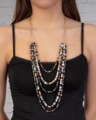72796 - Layered Crystal Beaded Necklace