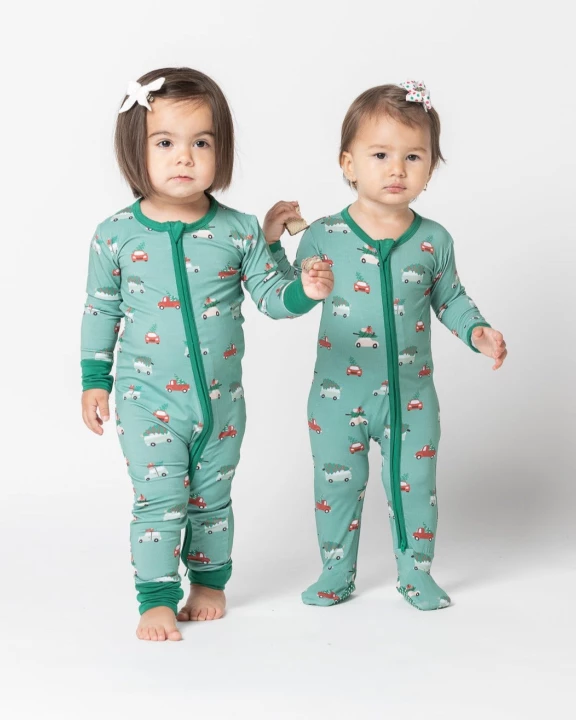 Tree-mendous Cheer Zip Romper Bamboo Pajamas