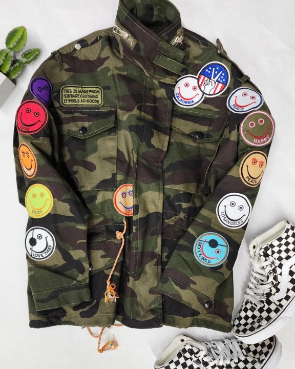 Camouflage Smile Patch Jackets - KRT1718