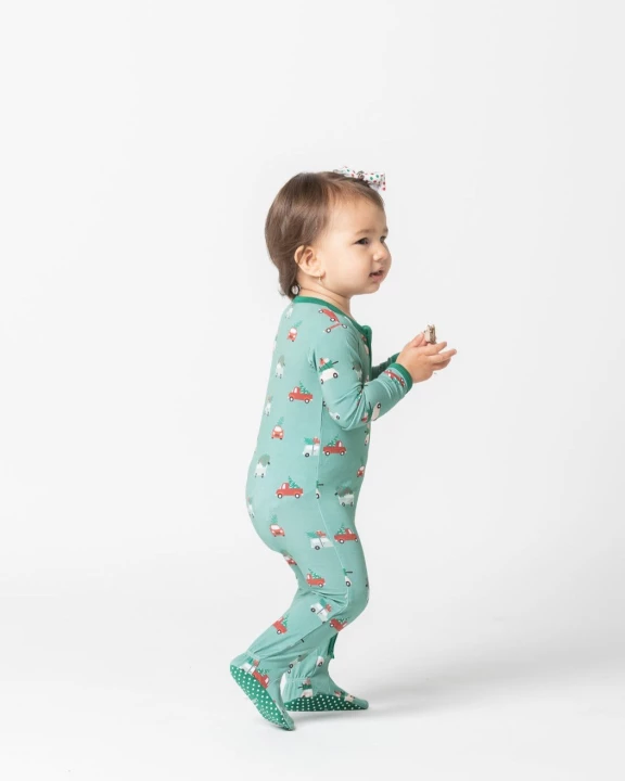 Tree-mendous Cheer Footed Zippy Bamboo Pajamas