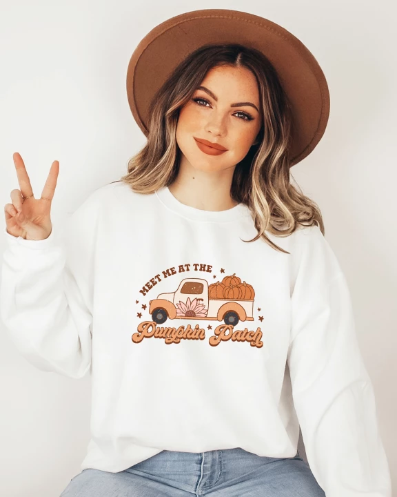 Meet Me Pumpkin Patch Colorful Sweatshirt
