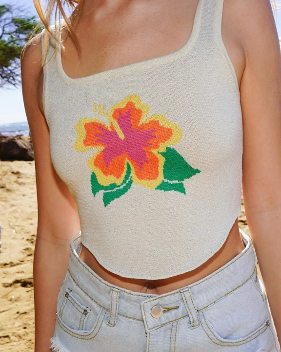 Hibiscus Crop Tank Top