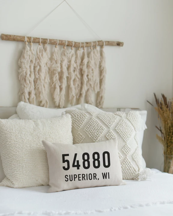 Bold Zip Code Pillow with Custom City/State | Custom Pillow