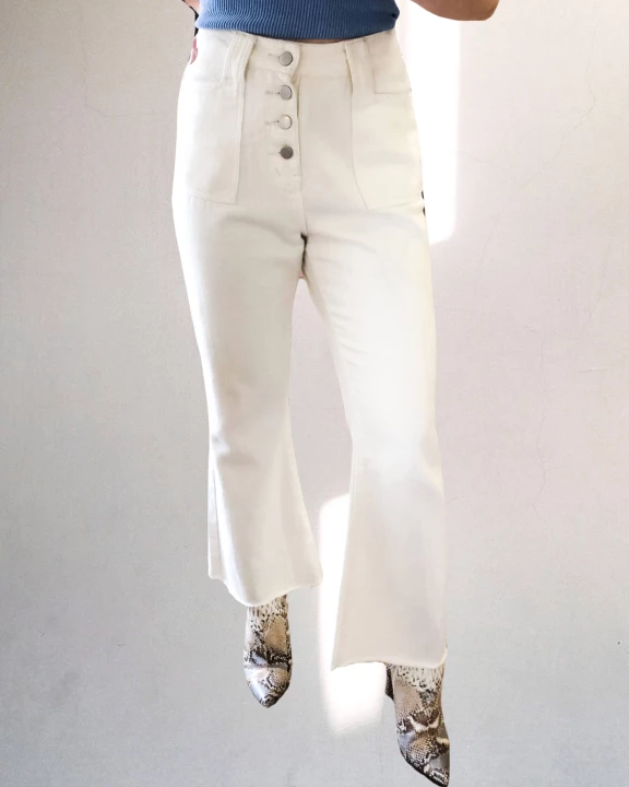 Jackson Button Fly Denim in White