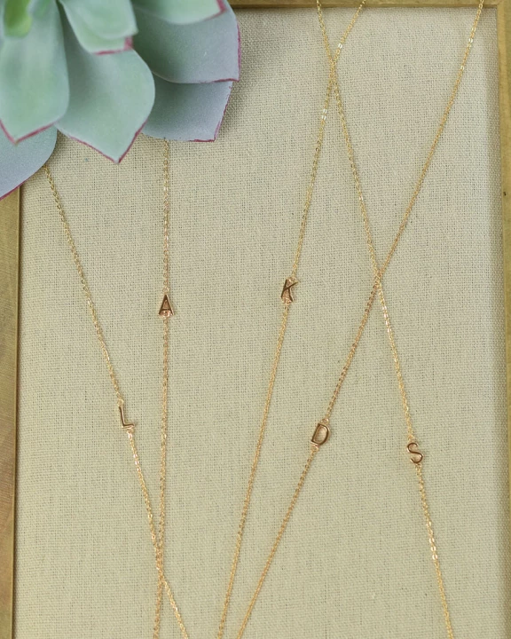 Mini Sideways Letter Necklace: Gold Dipped