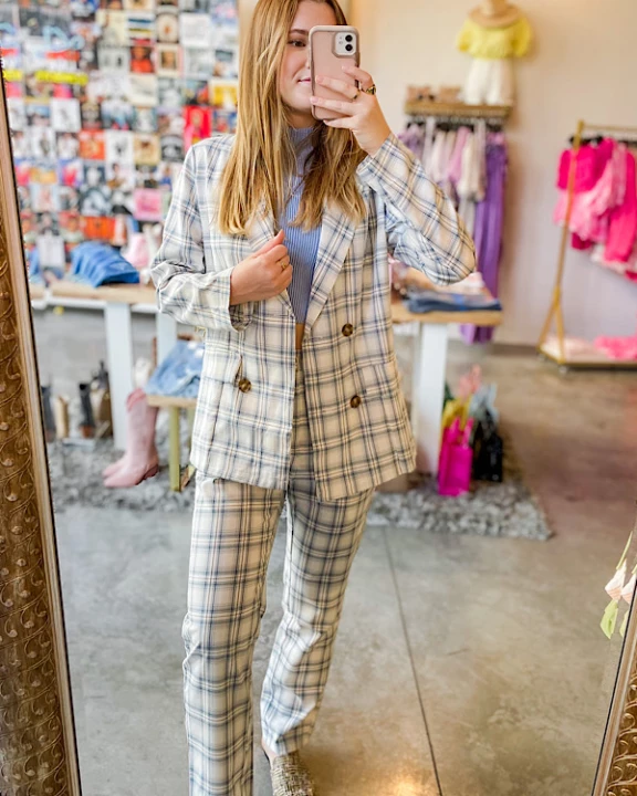 Petra Plaid Blazer/Pant Set