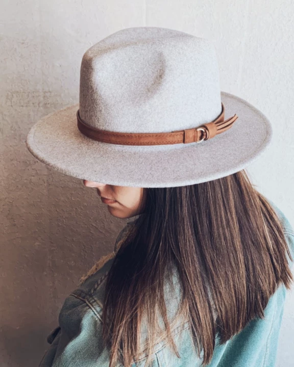 Light Grey Wide Brim Hat