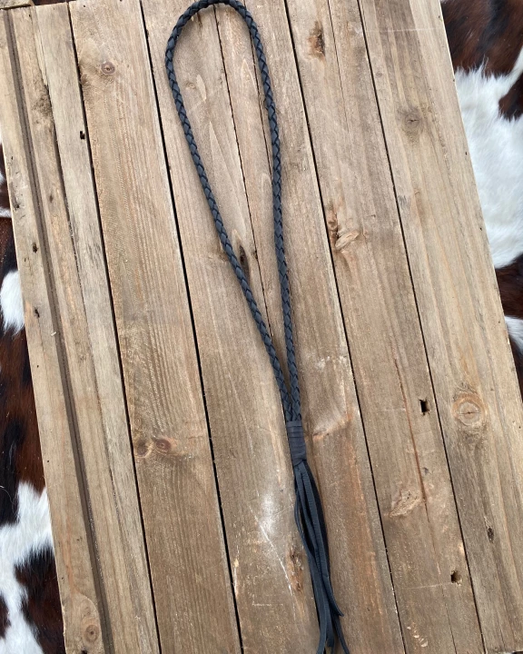 Black Leather Braided Necklace