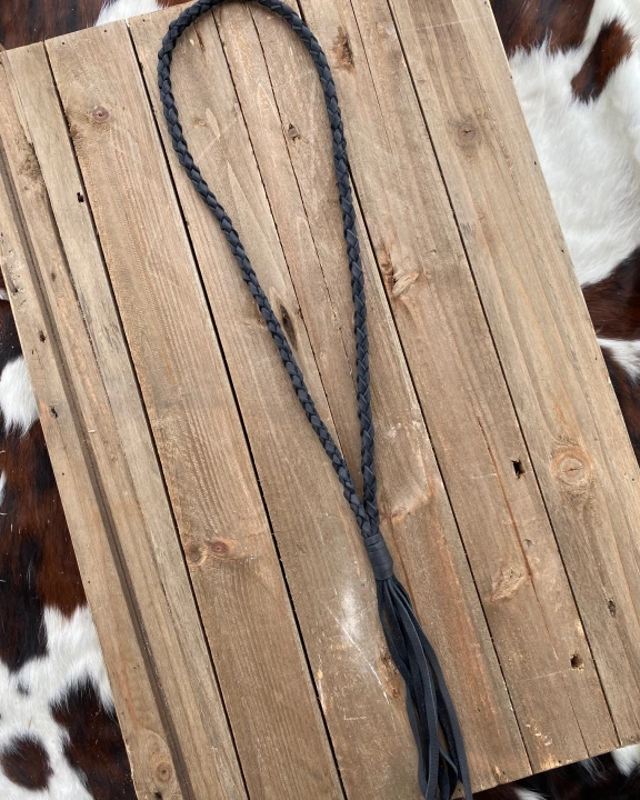 Black Deerskin Necklace - Regular Length