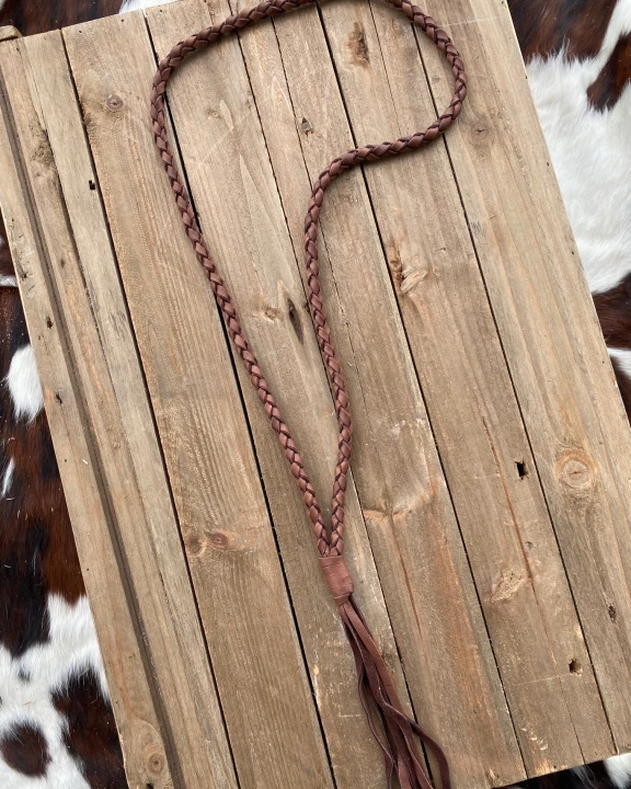 Extra-Long Deerskin Necklace - Brown
