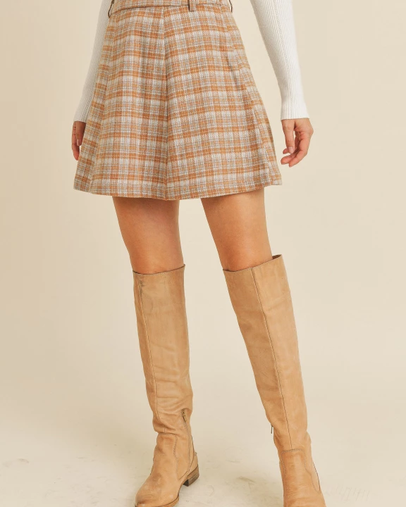 Plaid Woven Mini Skirt