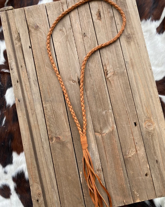 Extra-Long Deerskin Necklace - Saddle Tan