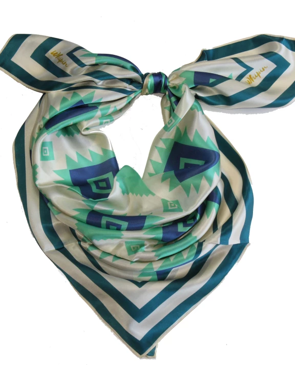 Turquoise Aztec Silk Wild Rag