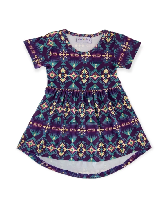 Teal & Purple Aztec Tunic