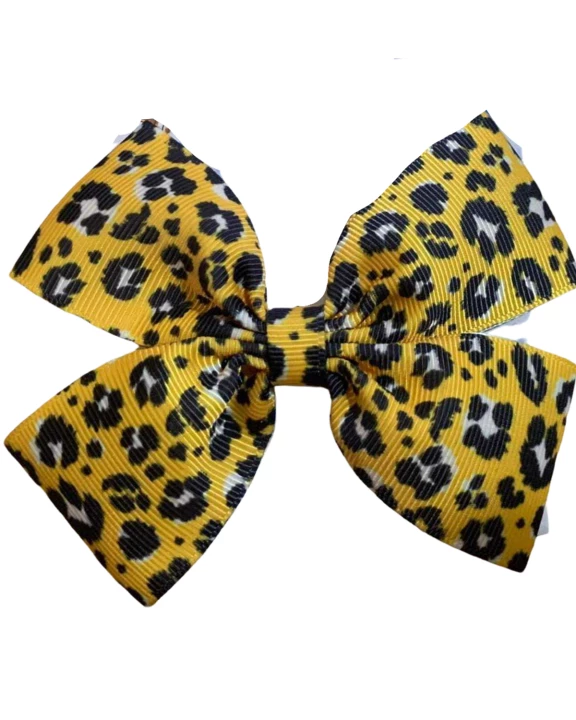 Yellow Cheetah Hair Bow