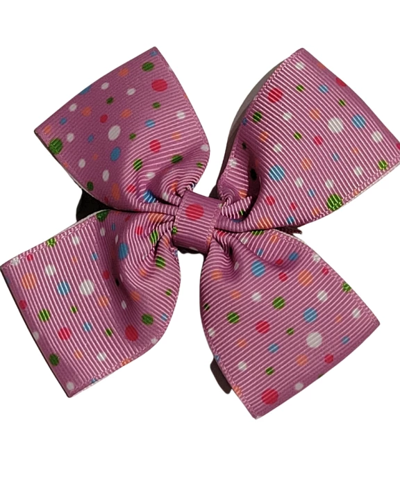 Purple Dots Hair Bow