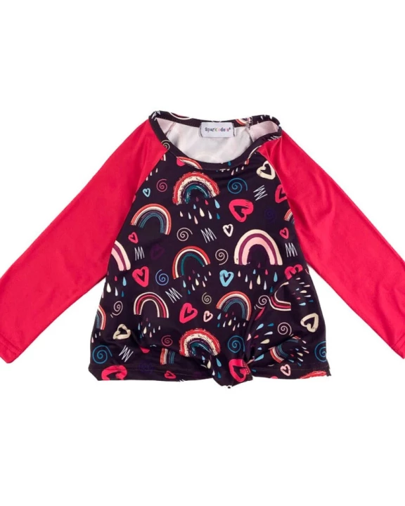 Rainbow Hearts Raglan