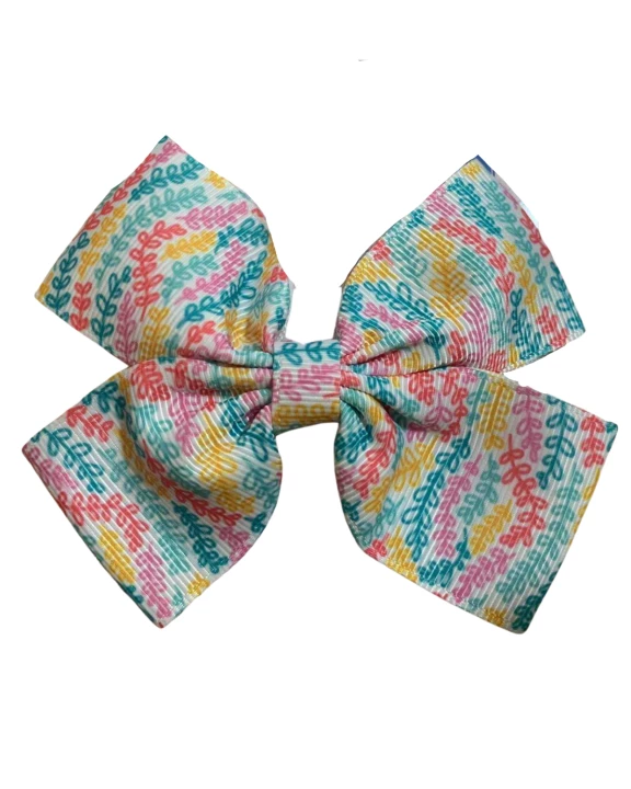 Pastel Abstract Sprig Hair Bow