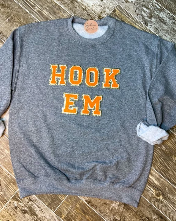 HOOK EM Chenille Patch Sweatshirt
