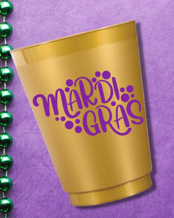 Mardi Gras in Gold- 16oz Frost Flex Cups