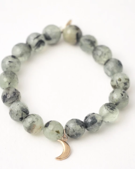 Prehnite + Moon Charm Healing Bracelet